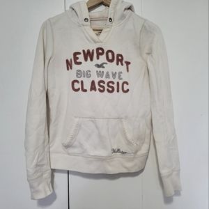 Woman's Hollister Hoodie, cream color, red lettering
